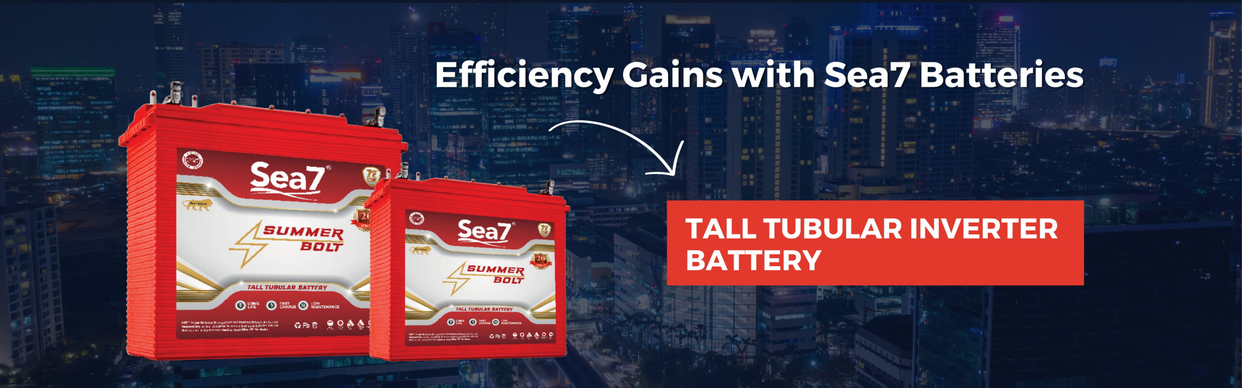 Tall Tubular Inverter Battery - Sea7 Batteries